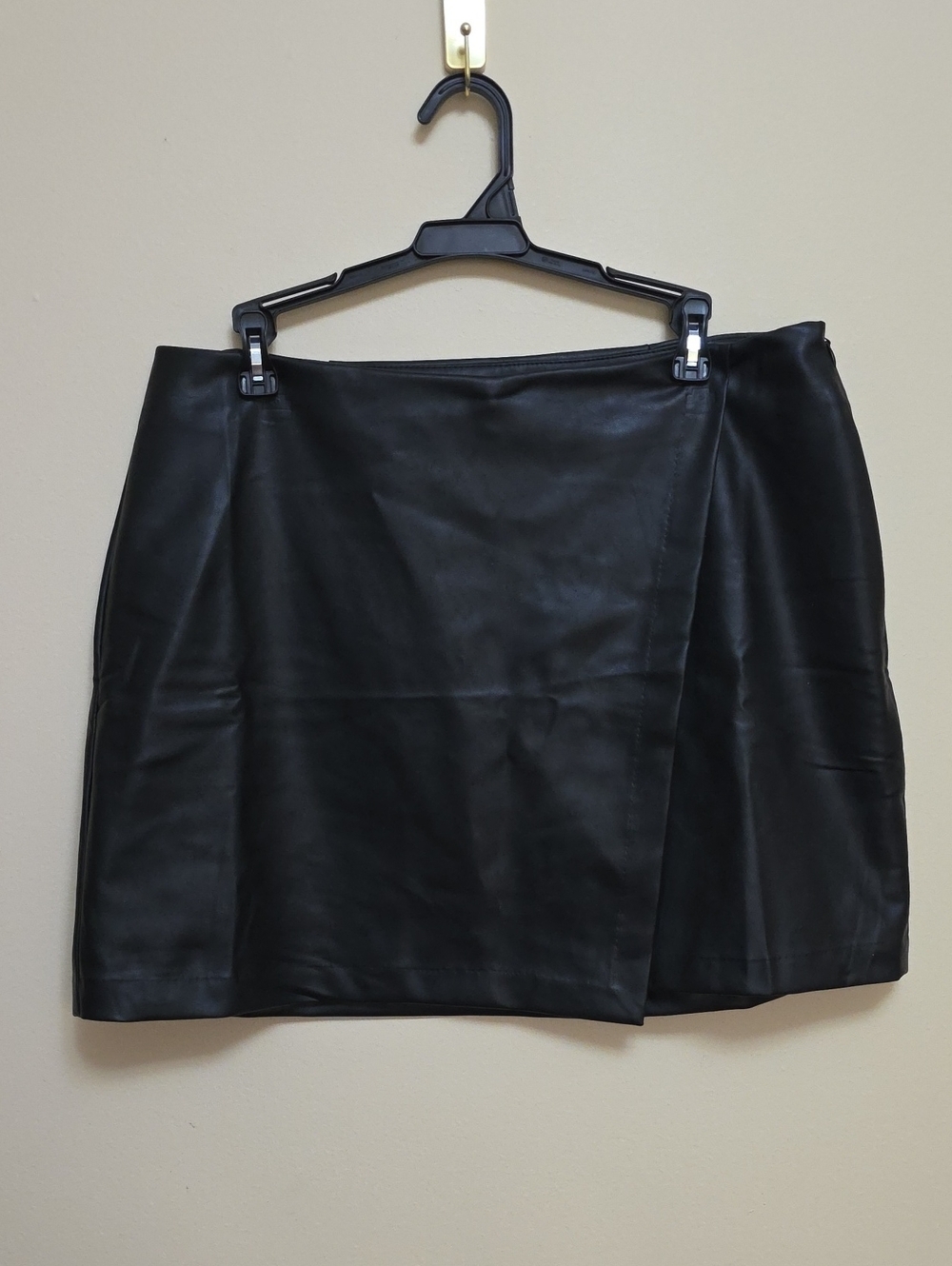 Old Navy Black Faux Leather Wrap Mini Skirt